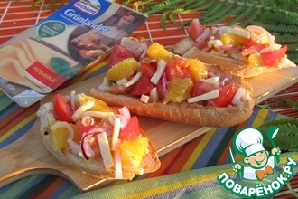 Салат с фасолью, яблоком и огурцами