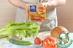 Сэндвич с омлетом и плавленым сыром Сэндвич с омлетом и плавленым сыром