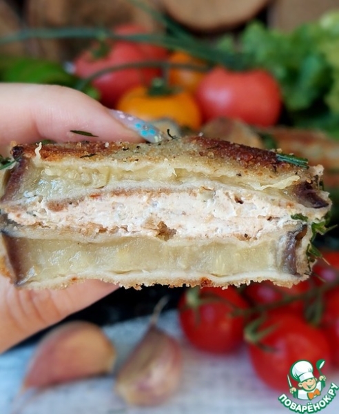 Сэндвичи из баклажанов с творожным сыром