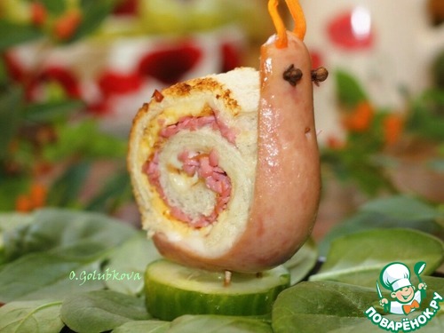 Сэндвичи с яйцом и сосиской "Улитки" Сэндвичи с яйцом и сосиской "Улитки"