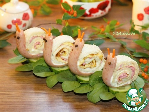 Сэндвичи с яйцом и сосиской "Улитки" Сэндвичи с яйцом и сосиской "Улитки"