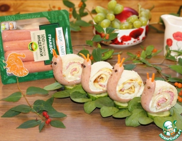 Сэндвичи с яйцом и сосиской "Улитки" Сэндвичи с яйцом и сосиской "Улитки"