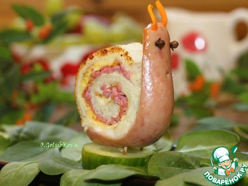 Сэндвичи с яйцом и сосиской "Улитки" Сэндвичи с яйцом и сосиской "Улитки"