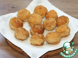 Шашлычки из крокетов с сыром и овощами