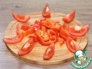 Шашлычки из крокетов с сыром и овощами