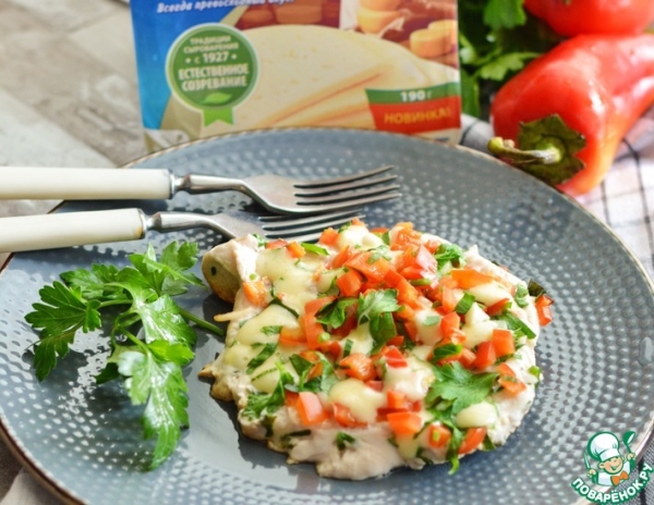 Стейк индейки с сырно-перечным топингом