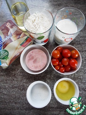 Сырные маффины с ветчиной и черри Сырные маффины с ветчиной и черри