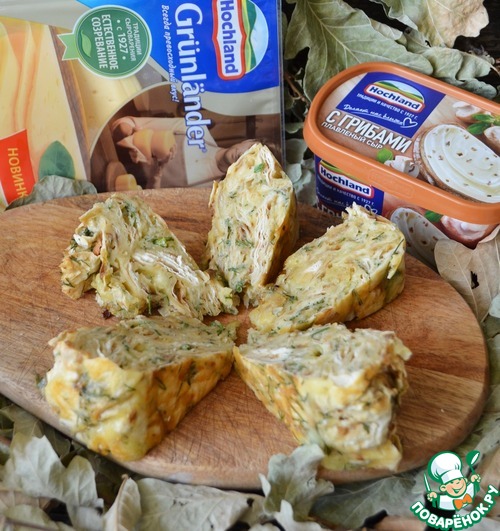 Сырный пирог из лаваша с жареным луком