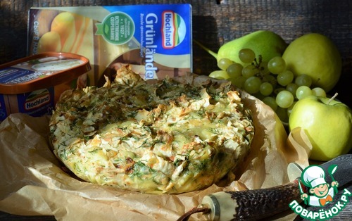 Сырный пирог из лаваша с жареным луком