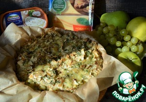 Сырный пирог из лаваша с жареным луком