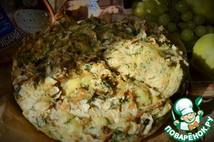 Сырный пирог из лаваша с жареным луком