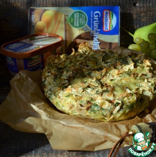 Сырный пирог из лаваша с жареным луком