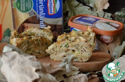 Сырный пирог из лаваша с жареным луком