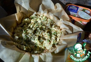 Сырный пирог из лаваша с жареным луком