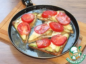 Тосты с овощами, сыром в яичной заливке Тосты с овощами, сыром в яичной заливке