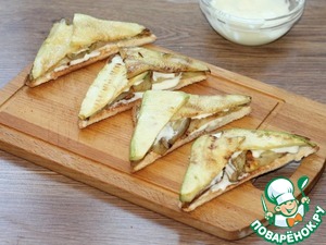 Тосты с овощами, сыром в яичной заливке Тосты с овощами, сыром в яичной заливке