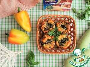 Творожные маффины с кабачковыми розами