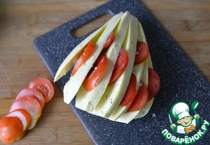 Веер из кабачков в духовке