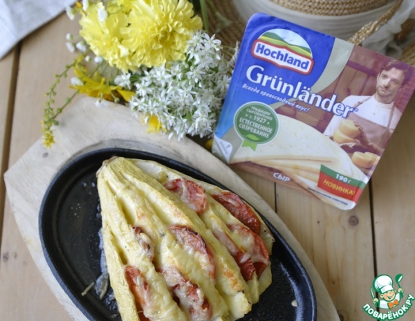 Веер из кабачков в духовке