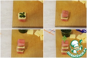 Закуска из арбуза с сыром