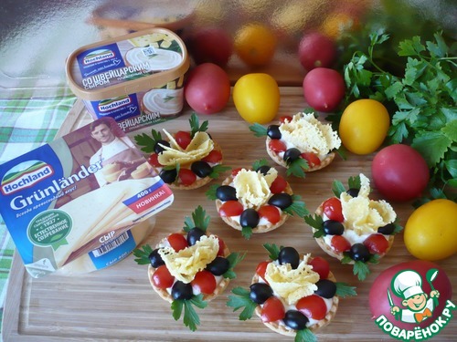 Закусочные тарталетки с сырными чипсами