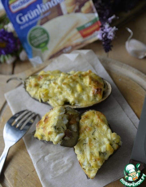 Запечённые баклажаны с сыром и яйцом Запечённые баклажаны с сыром и яйцом