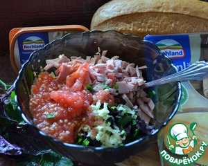 Запечённый фаршированный батон с сыром