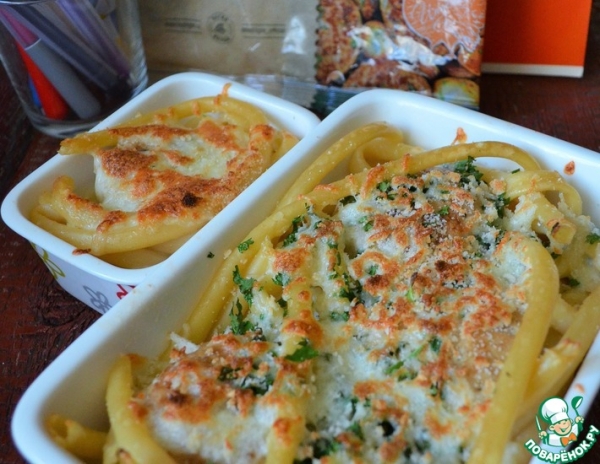 Запеканка макаронная с котлетами