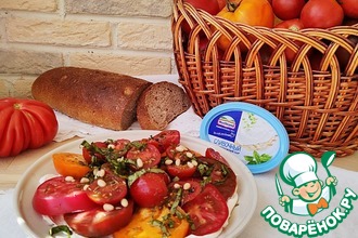 Жареные, карамелизированные персики с творожным кремом