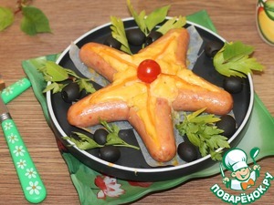 Звездочка из сосисок и картофельного пюре Звездочка из сосисок и картофельного пюре