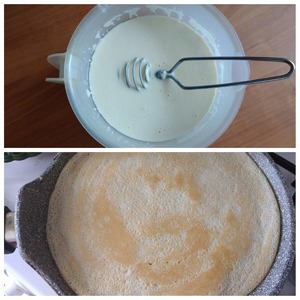 Блины с рисом, яйцом и ветчиной Блины с рисом, яйцом и ветчиной