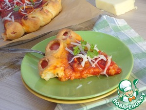 Сицилийская пицца с сосисками Сицилийская пицца с сосисками