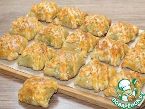 Закусочные слойки с колбасной начинкой Закусочные слойки с колбасной начинкой