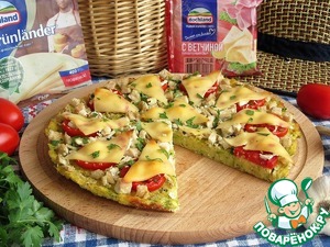 Кабачковая пицца "Два сыра" с курицей