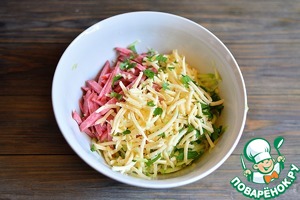 Кабачковые оладьи с колбасой и сыром Кабачковые оладьи с колбасой и сыром