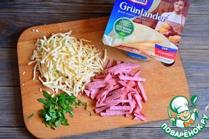 Кабачковые оладьи с колбасой и сыром Кабачковые оладьи с колбасой и сыром