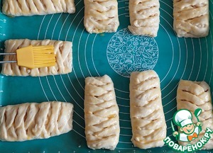 Пирожки с ветчиной, омлетом и сыром Пирожки с ветчиной, омлетом и сыром