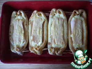 Блинные "лодочки" с ветчиной и сыром