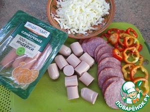 Сицилийская пицца с сосисками Сицилийская пицца с сосисками