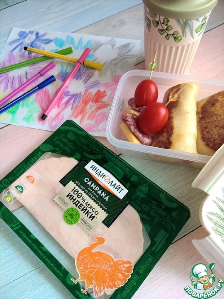 Блины с рисом, яйцом и ветчиной Блины с рисом, яйцом и ветчиной