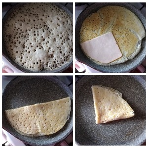 Тонкие ажурные дрожжевые блины с ветчиной