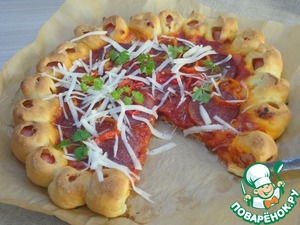 Сицилийская пицца с сосисками Сицилийская пицца с сосисками