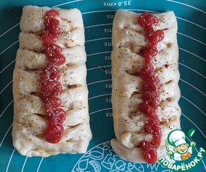 Пирожки с ветчиной, омлетом и сыром Пирожки с ветчиной, омлетом и сыром