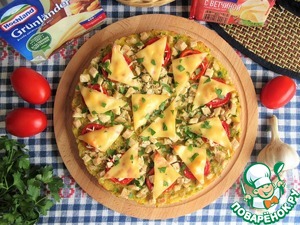 Кабачковая пицца "Два сыра" с курицей