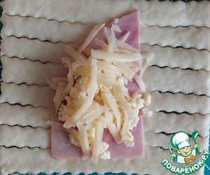 Пирожки с ветчиной, омлетом и сыром Пирожки с ветчиной, омлетом и сыром