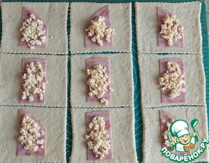 Пирожки с ветчиной, омлетом и сыром Пирожки с ветчиной, омлетом и сыром