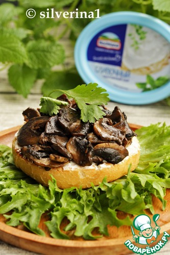 Бутерброд с сыром и шампиньонами Бутерброд с сыром и шампиньонами