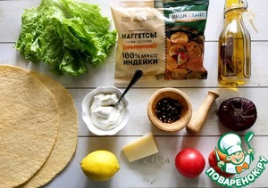 Цезарь-ролл с наггетсами Цезарь-ролл с наггетсами