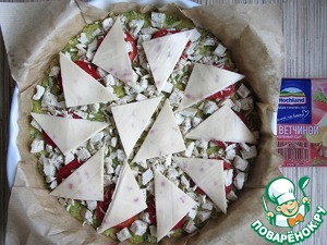 Кабачковая пицца "Два сыра" с курицей