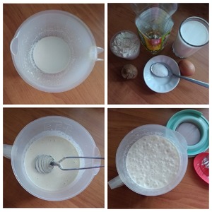 Тонкие ажурные дрожжевые блины с ветчиной